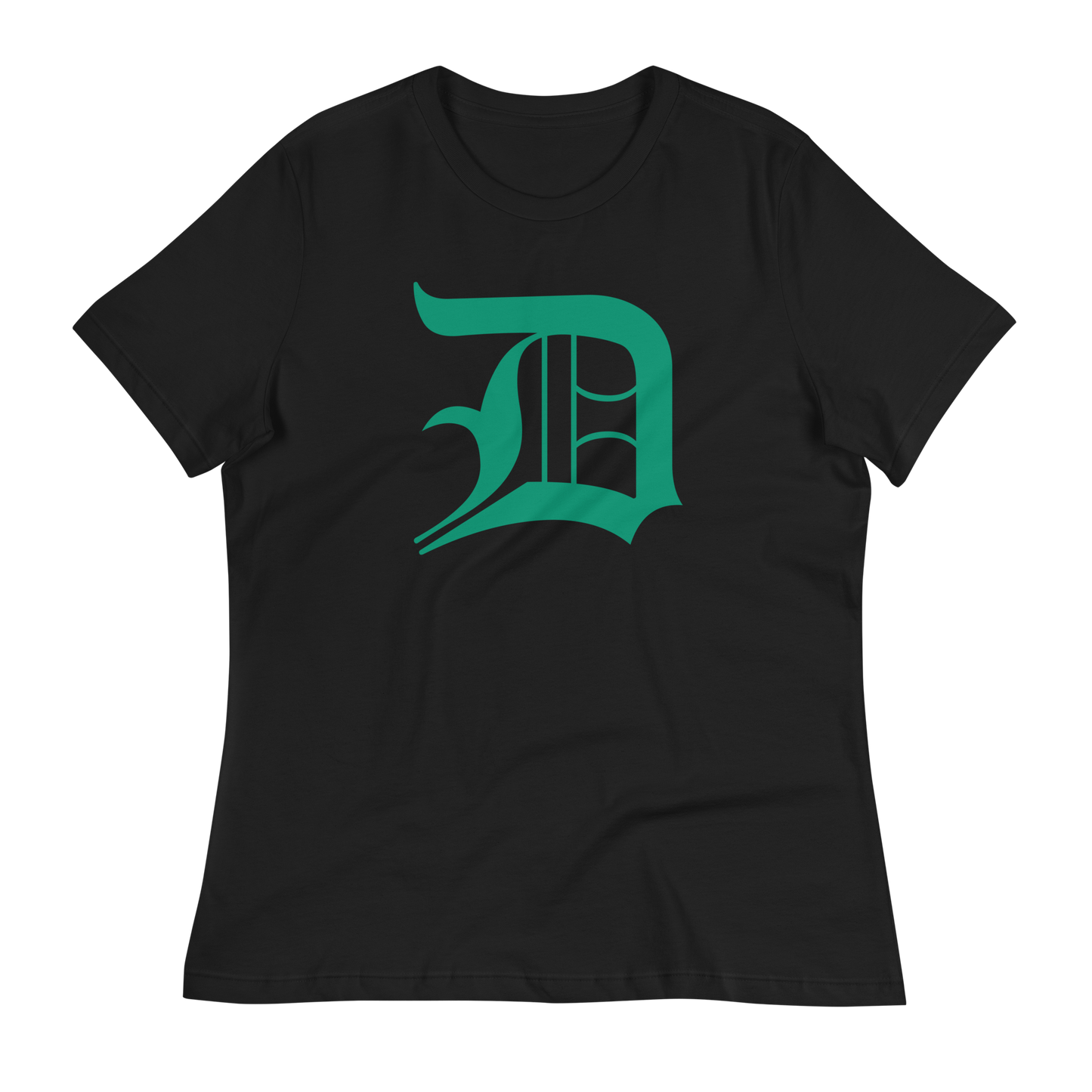 Detroit 'Old English D' T-Shirt (Emerald Green) | Women's Relaxed Fit