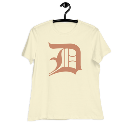 Detroit 'Old English D' T-Shirt (Copper Color) | Women's Relaxed Fit