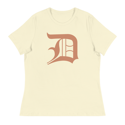 Detroit 'Old English D' T-Shirt (Copper Color) | Women's Relaxed Fit