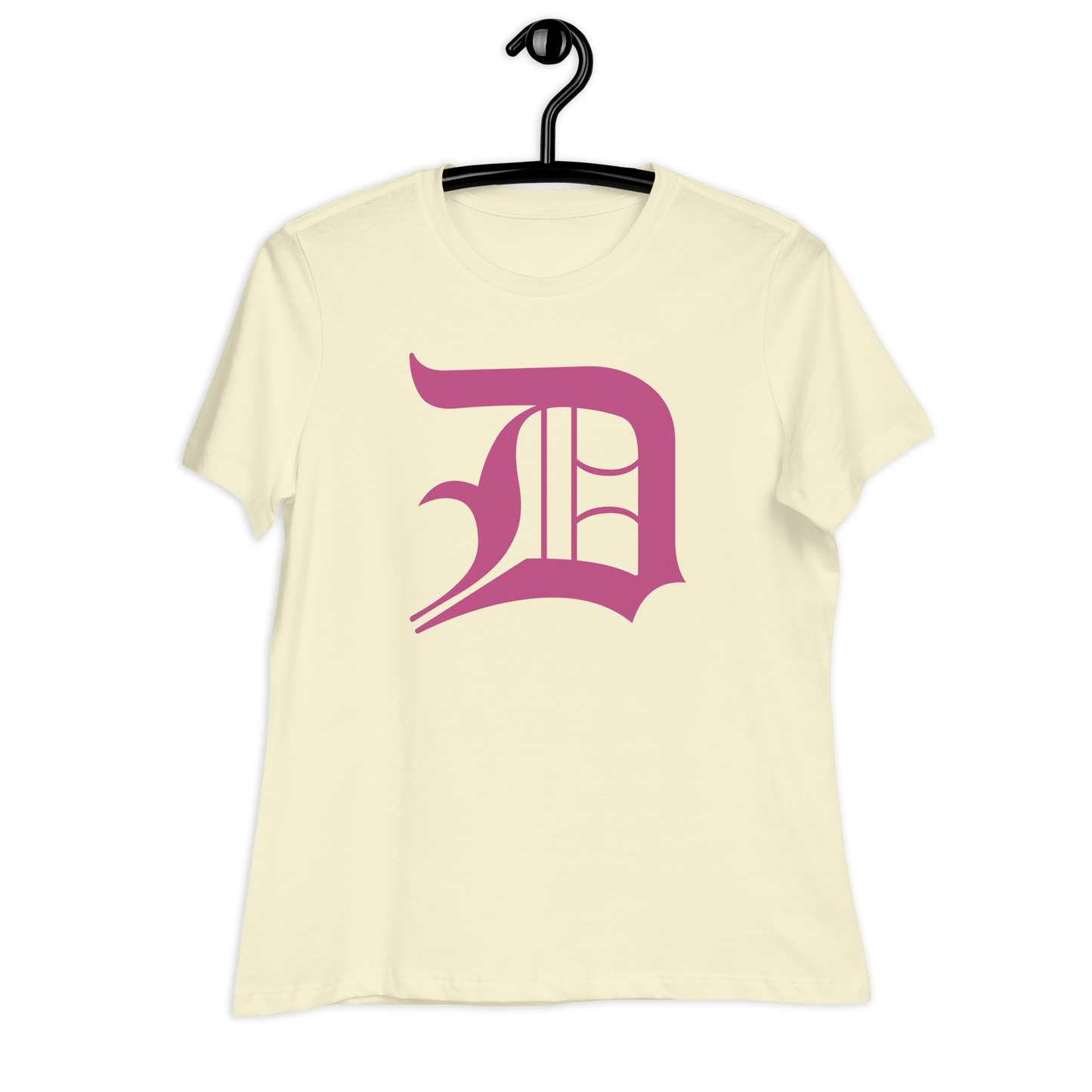 Detroit 'Old English D' T-Shirt (Apple Blossom Pink) | Women's Relaxed Fit