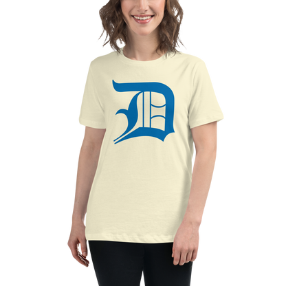 Detroit 'Old English D' T-Shirt (Azure) | Women's Relaxed Fit