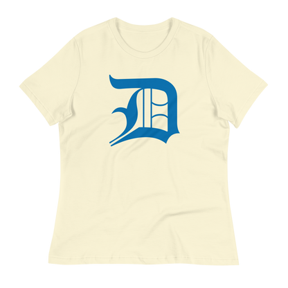 Detroit 'Old English D' T-Shirt (Azure) | Women's Relaxed Fit