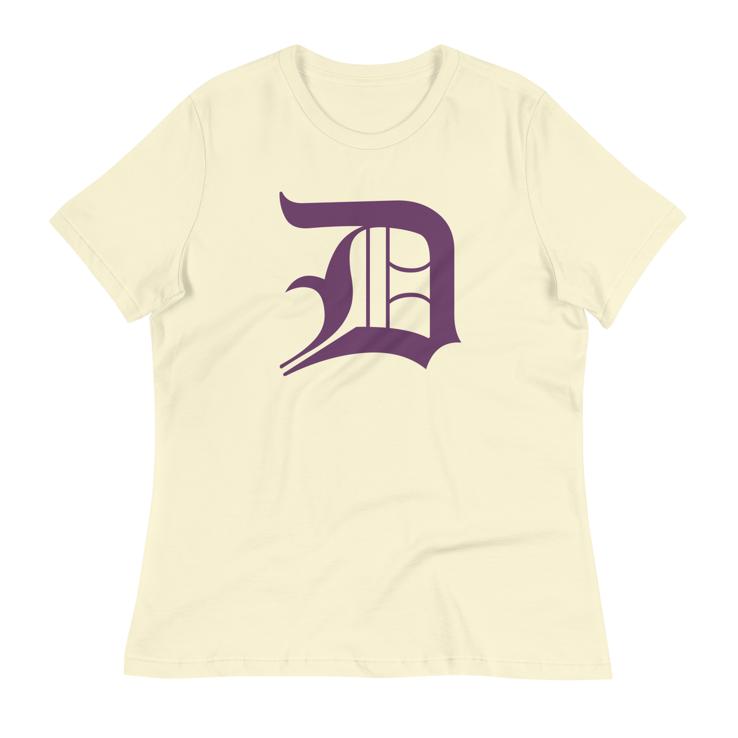 Detroit 'Old English D' T-Shirt (Plum) | Women's Relaxed Fit