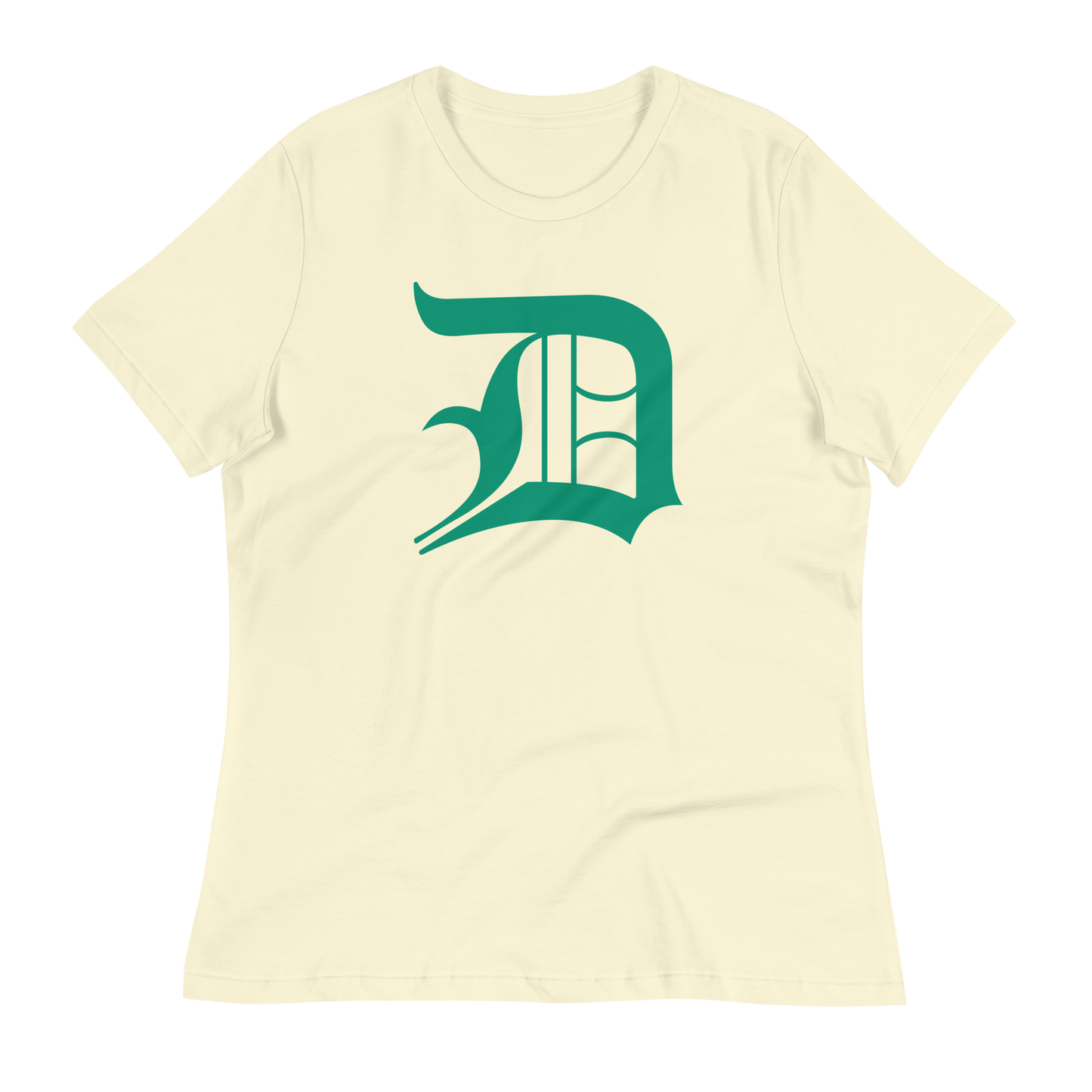 Detroit 'Old English D' T-Shirt (Emerald Green) | Women's Relaxed Fit