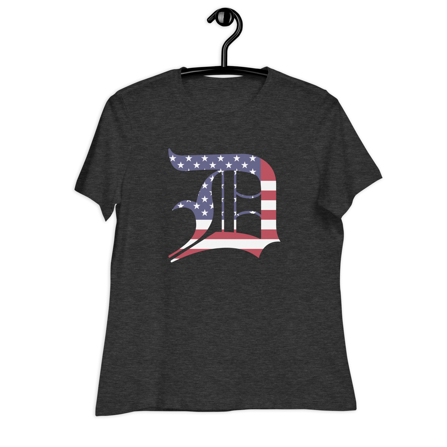 Detroit 'Old English D' T-Shirt (Patriotic Edition) | Women's Relaxed Fit