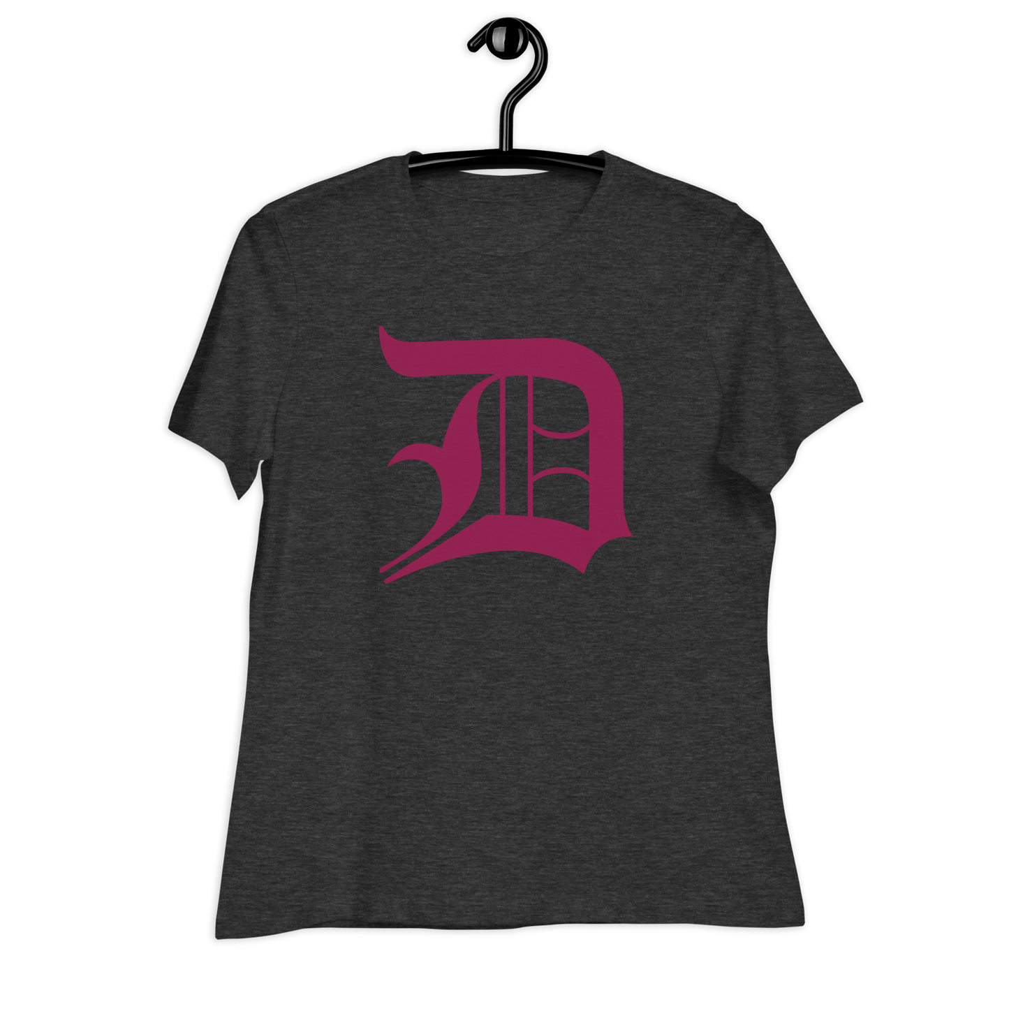 Detroit 'Old English D' T-Shirt (Ruby Red) | Women's Relaxed Fit