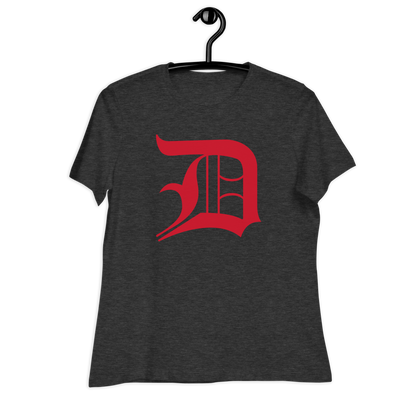 Detroit 'Old English D' T-Shirt (Aliform Red) | Women's Relaxed Fit