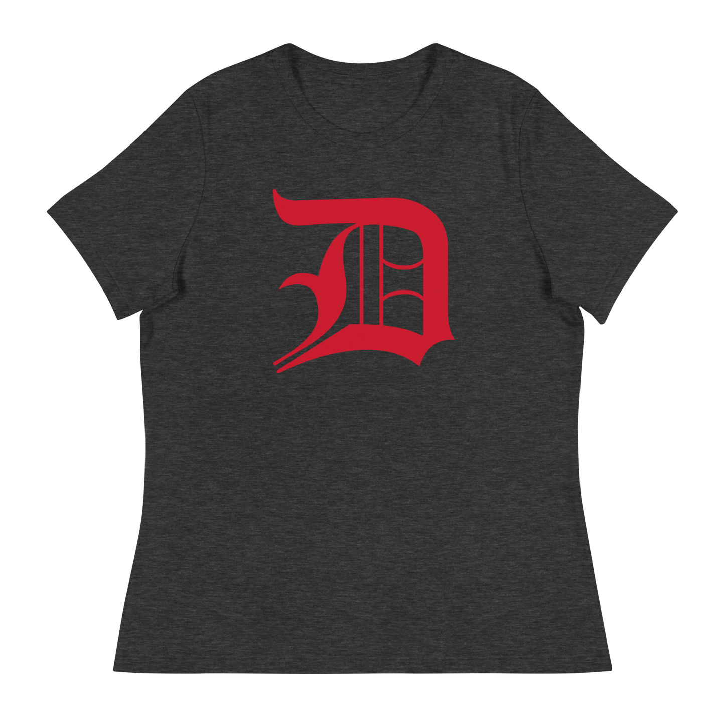 Detroit 'Old English D' T-Shirt (Aliform Red) | Women's Relaxed Fit