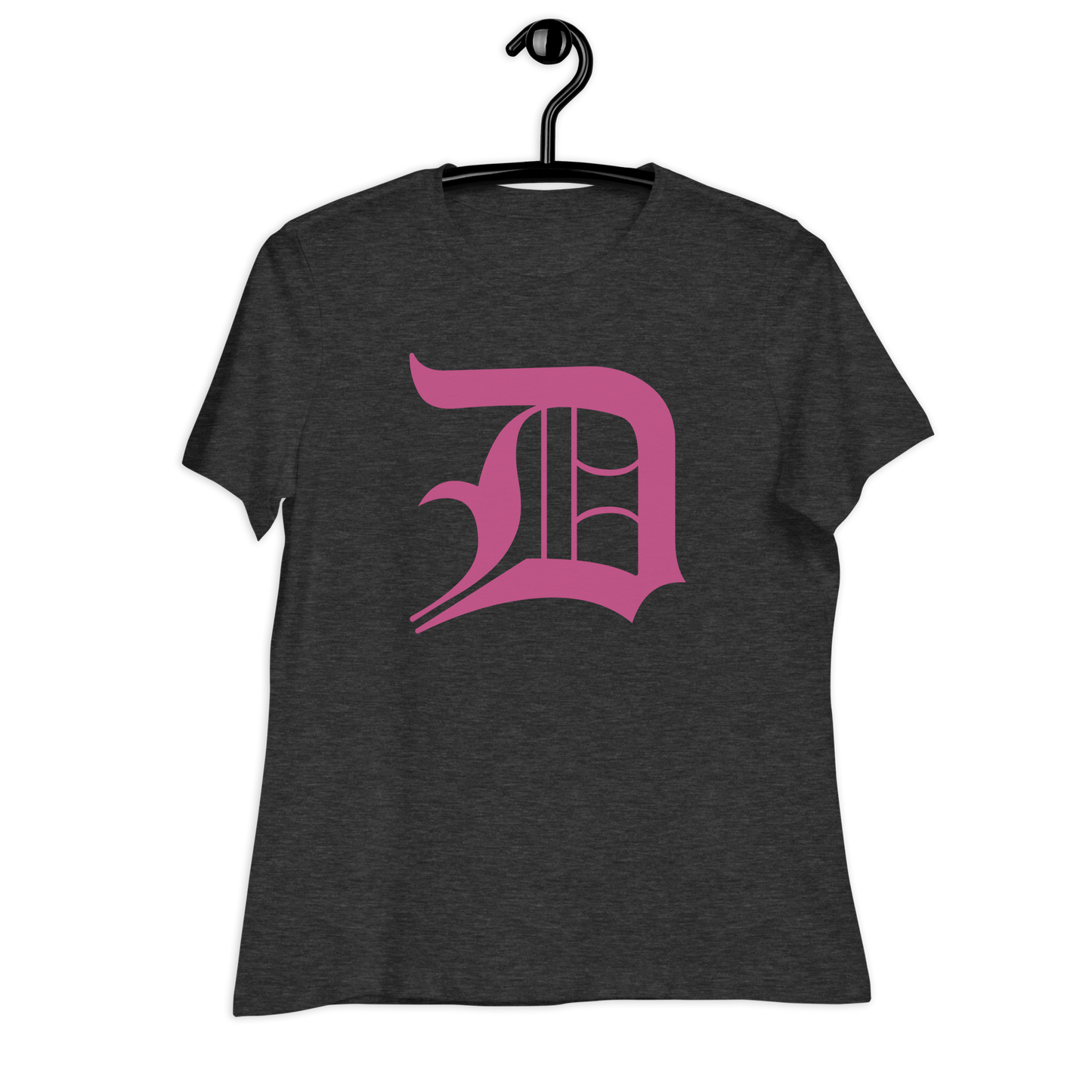 Detroit 'Old English D' T-Shirt (Apple Blossom Pink) | Women's Relaxed Fit