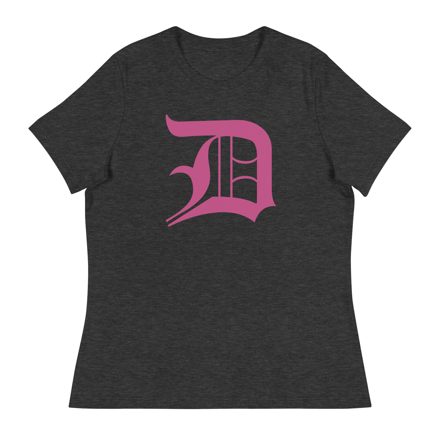 Detroit 'Old English D' T-Shirt (Apple Blossom Pink) | Women's Relaxed Fit