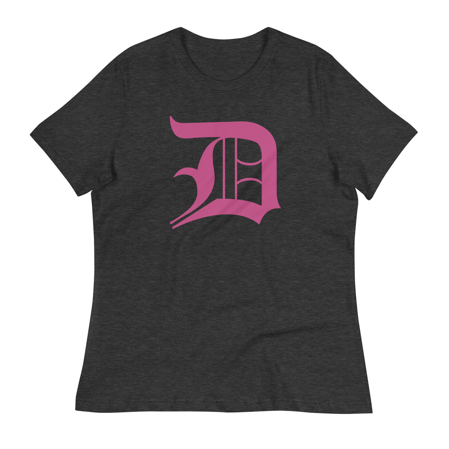 Detroit 'Old English D' T-Shirt (Apple Blossom Pink) | Women's Relaxed Fit