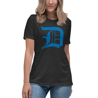 Detroit 'Old English D' T-Shirt (Azure) | Women's Relaxed Fit