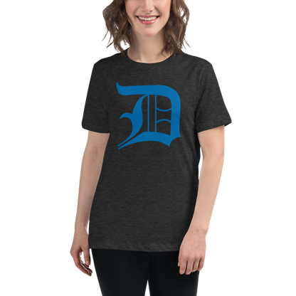 Detroit 'Old English D' T-Shirt (Azure) | Women's Relaxed Fit