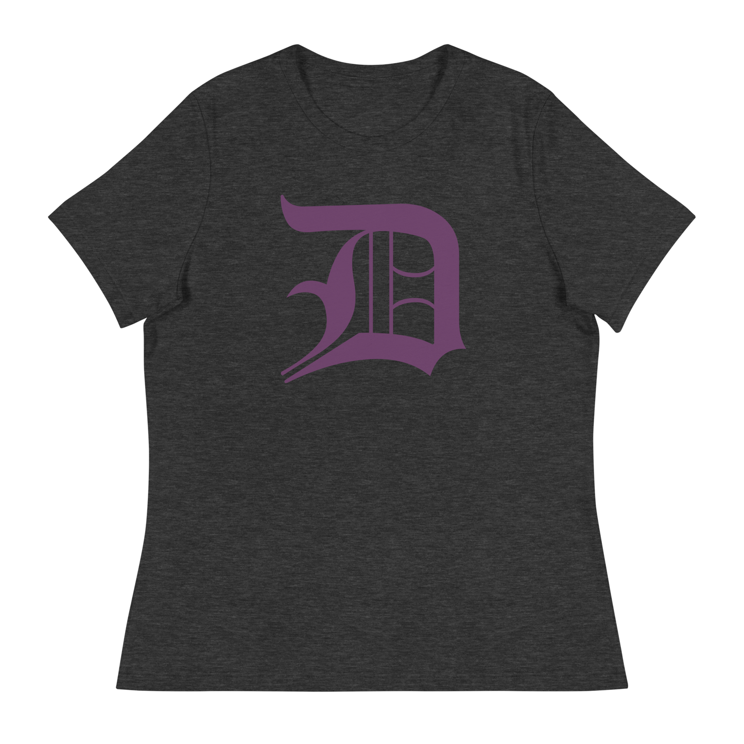 Detroit 'Old English D' T-Shirt (Plum) | Women's Relaxed Fit