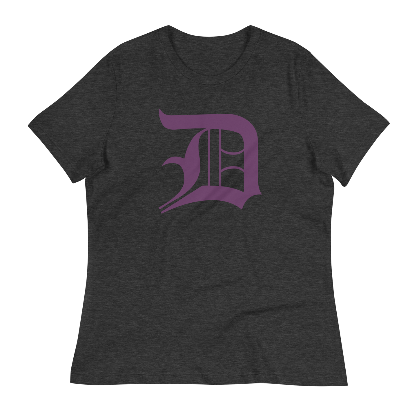 Detroit 'Old English D' T-Shirt (Plum) | Women's Relaxed Fit