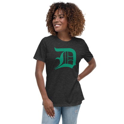 Detroit 'Old English D' T-Shirt (Emerald Green) | Women's Relaxed Fit