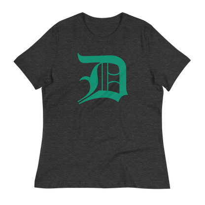 Detroit 'Old English D' T-Shirt (Emerald Green) | Women's Relaxed Fit