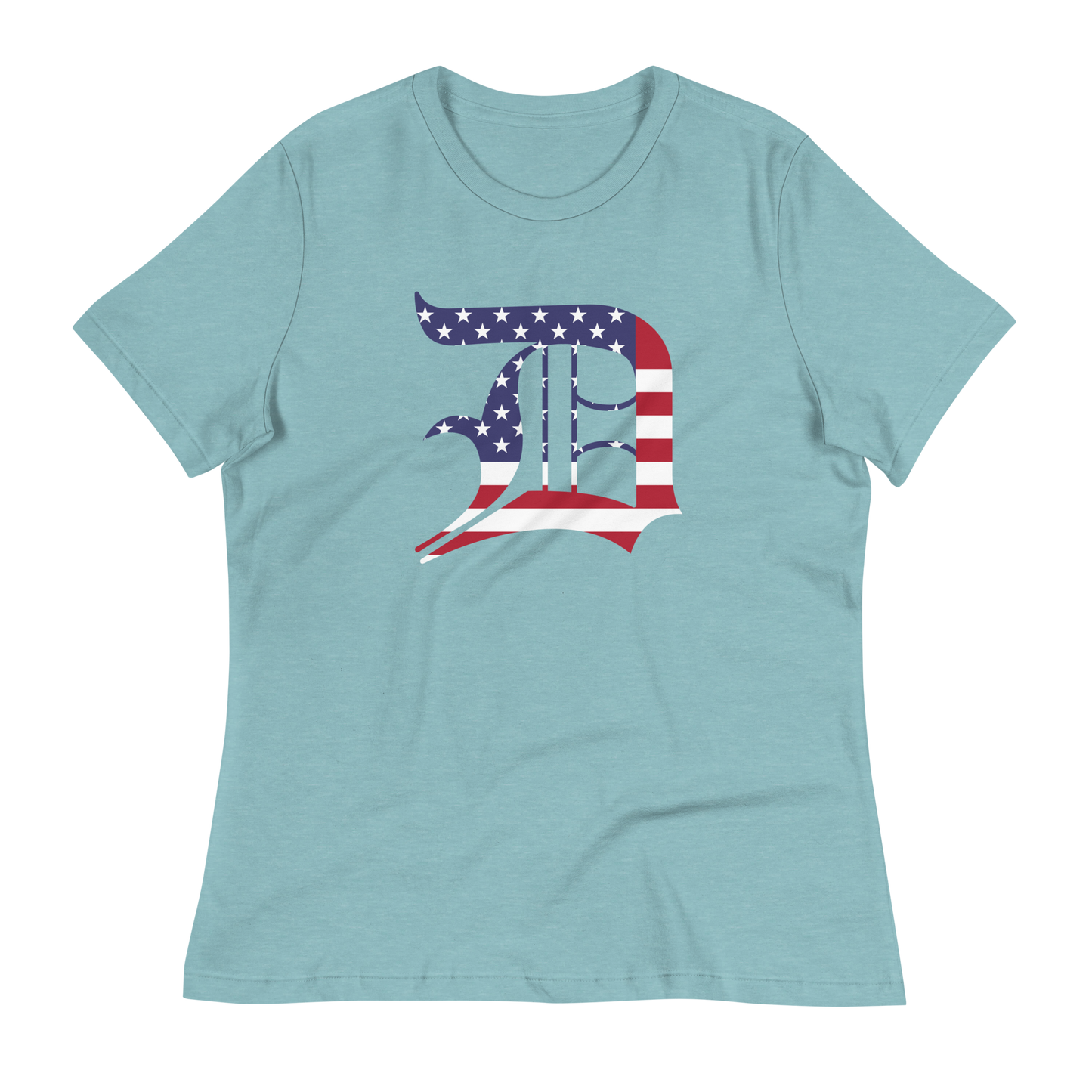 Detroit 'Old English D' T-Shirt (Patriotic Edition) | Women's Relaxed Fit