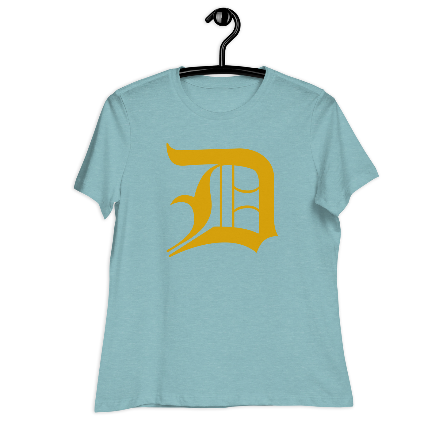 Detroit 'Old English D' T-Shirt (Gold) | Women's Relaxed Fit