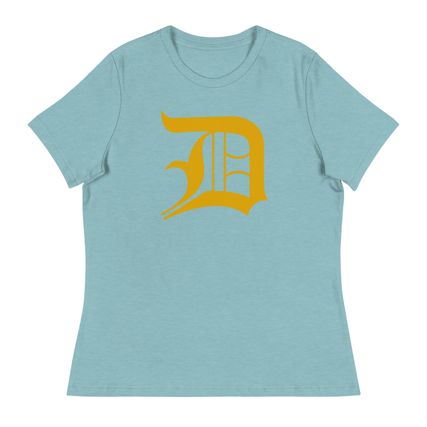 Detroit 'Old English D' T-Shirt (Gold) | Women's Relaxed Fit