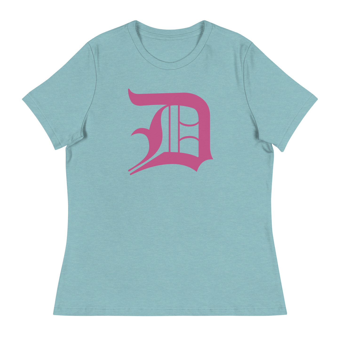 Detroit 'Old English D' T-Shirt (Apple Blossom Pink) | Women's Relaxed Fit