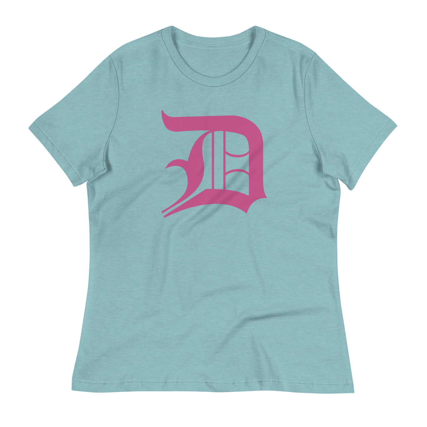 Detroit 'Old English D' T-Shirt (Apple Blossom Pink) | Women's Relaxed Fit