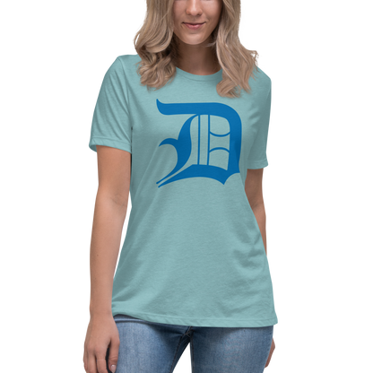 Detroit 'Old English D' T-Shirt (Azure) | Women's Relaxed Fit