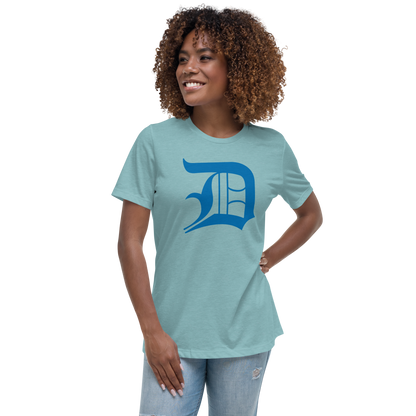 Detroit 'Old English D' T-Shirt (Azure) | Women's Relaxed Fit