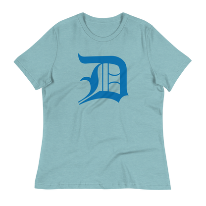 Detroit 'Old English D' T-Shirt (Azure) | Women's Relaxed Fit