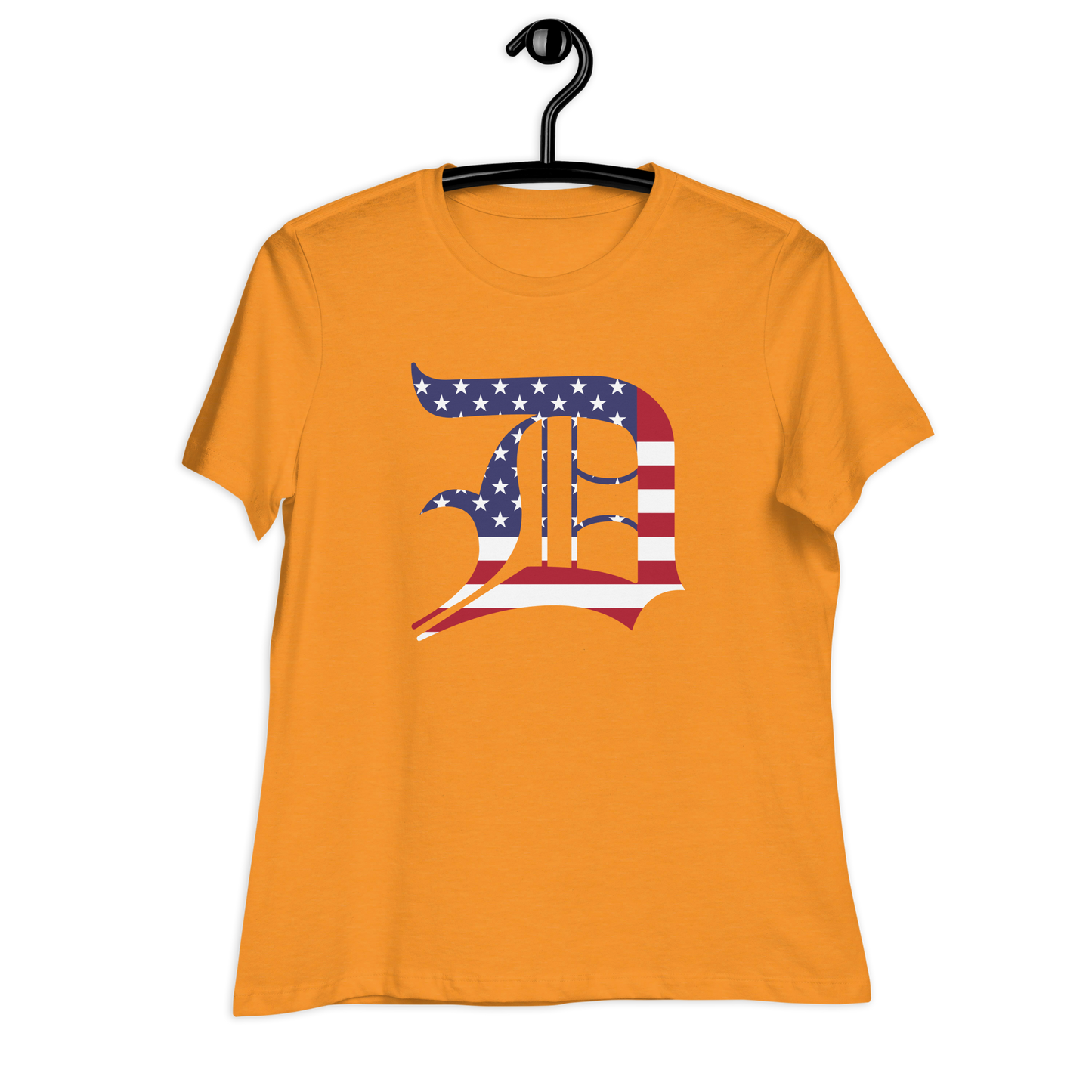 Detroit 'Old English D' T-Shirt (Patriotic Edition) | Women's Relaxed Fit
