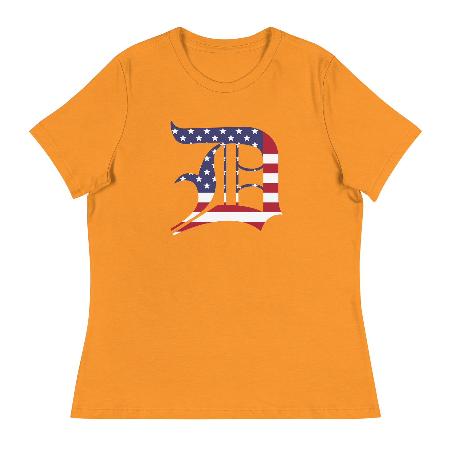 Detroit 'Old English D' T-Shirt (Patriotic Edition) | Women's Relaxed Fit