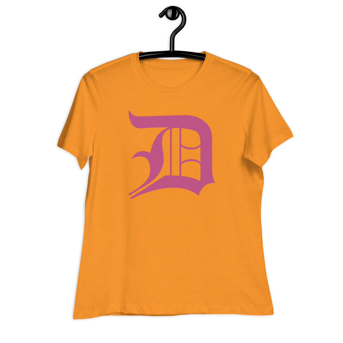 Detroit 'Old English D' T-Shirt (Apple Blossom Pink) | Women's Relaxed Fit