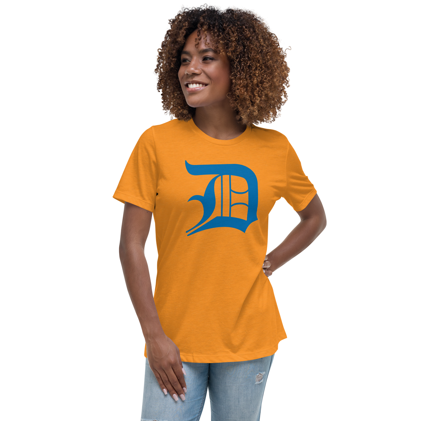 Detroit 'Old English D' T-Shirt (Azure) | Women's Relaxed Fit