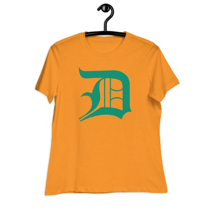 Detroit 'Old English D' T-Shirt (Emerald Green) | Women's Relaxed Fit