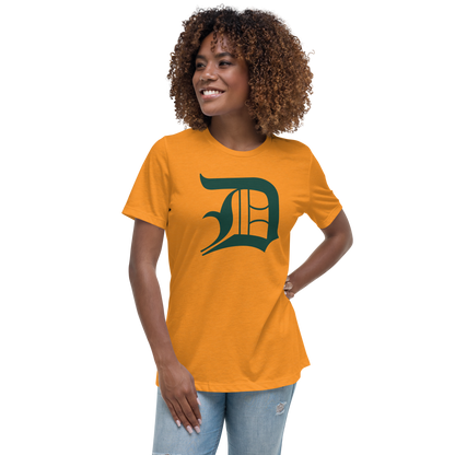 Detroit 'Old English D' T-Shirt (Laconic Green) | Women's Relaxed Fit