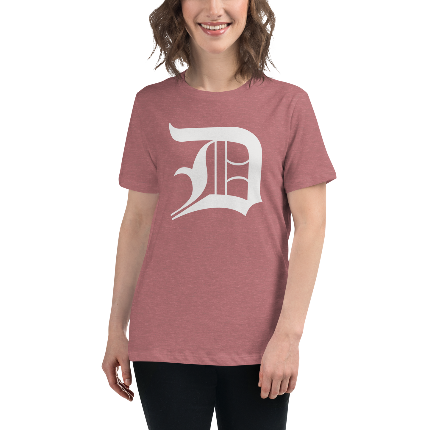 Detroit 'Old English D' T-Shirt | Women's Relaxed Fit