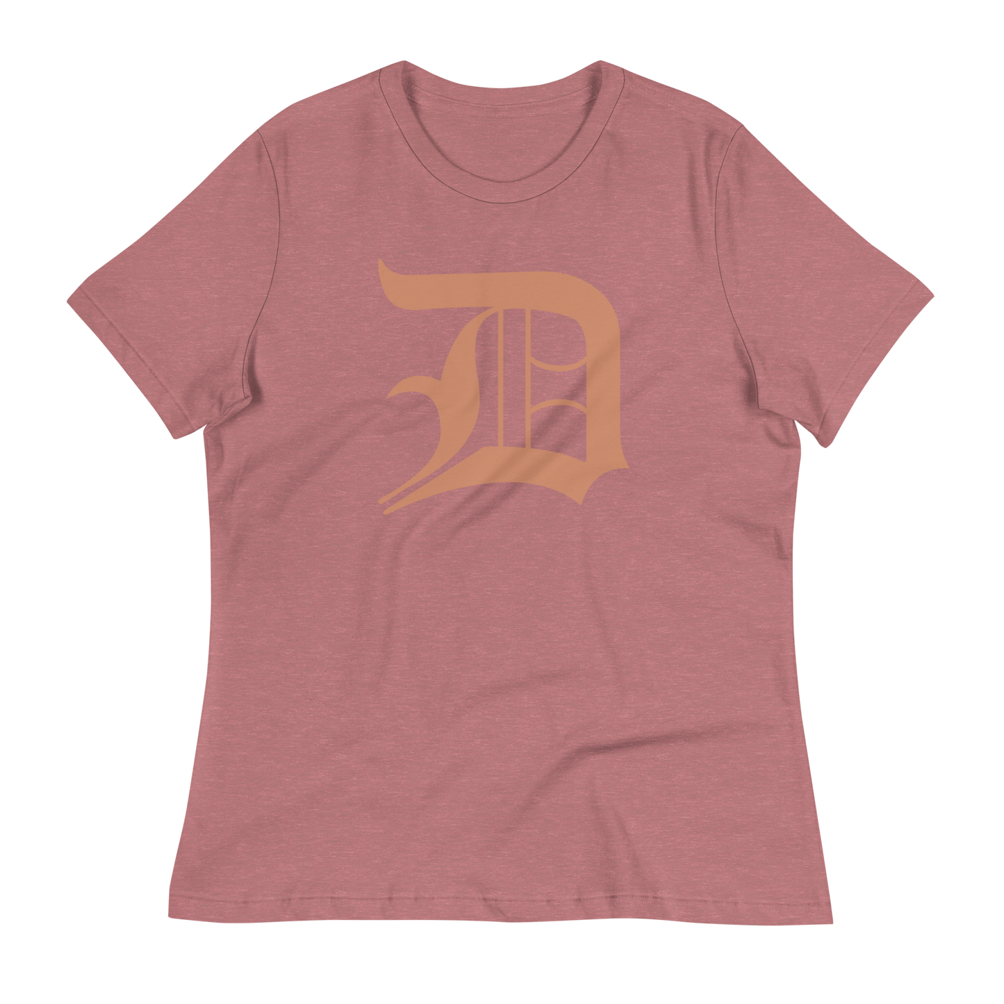 Detroit 'Old English D' T-Shirt (Copper Color) | Women's Relaxed Fit