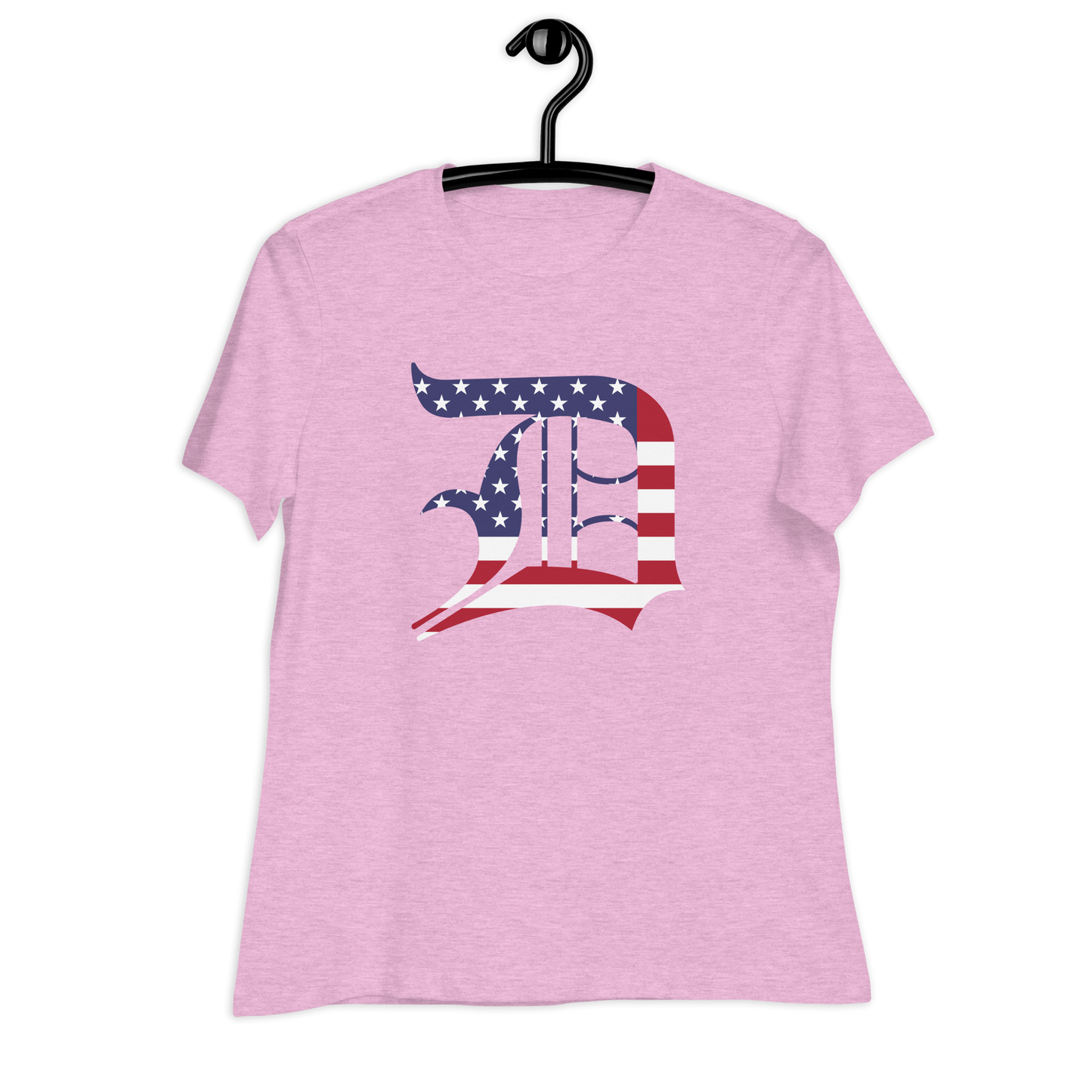 Detroit 'Old English D' T-Shirt (Patriotic Edition) | Women's Relaxed Fit