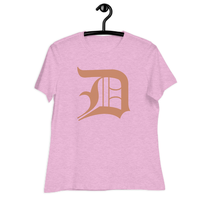 Detroit 'Old English D' T-Shirt (Copper Color) | Women's Relaxed Fit