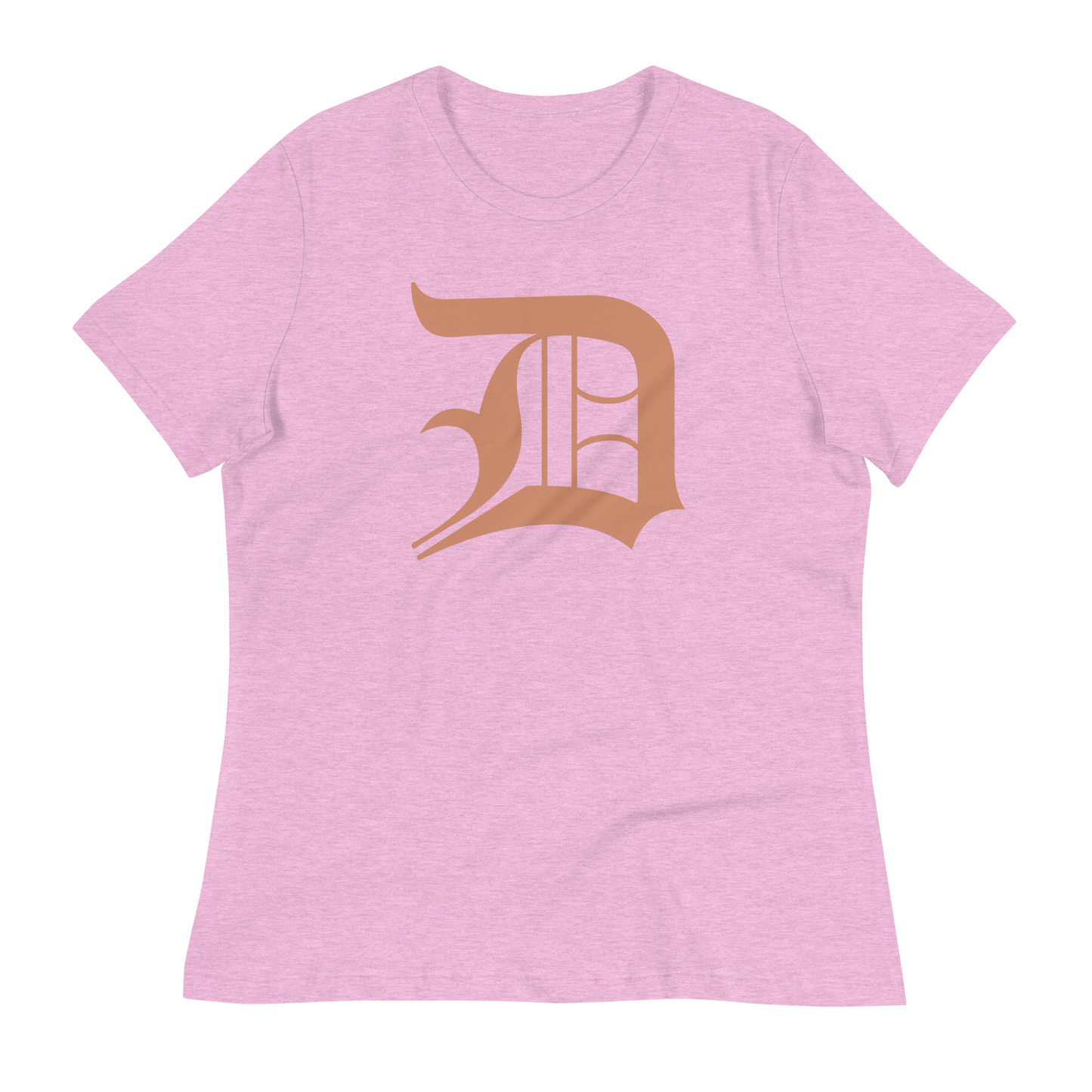 Detroit 'Old English D' T-Shirt (Copper Color) | Women's Relaxed Fit