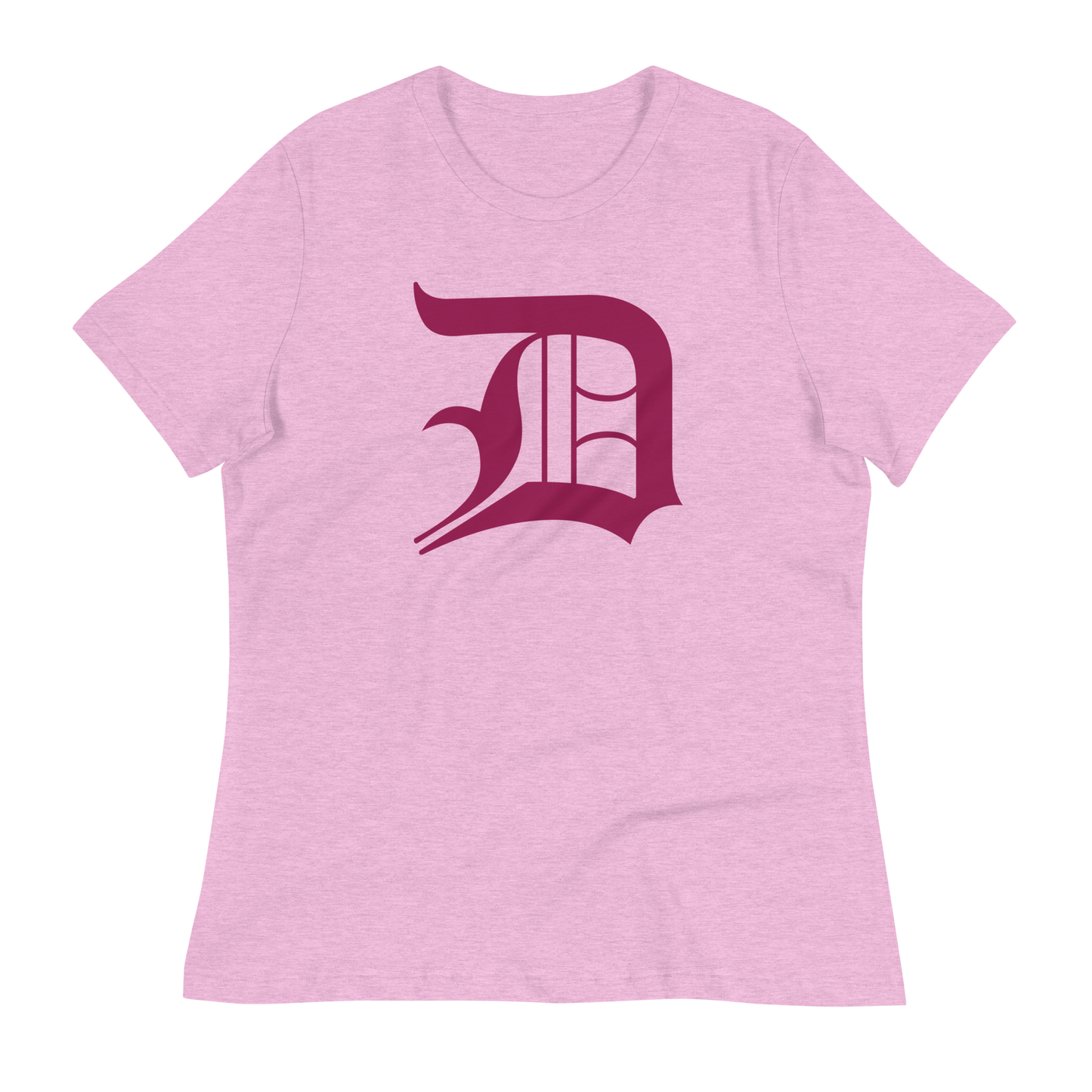 Detroit 'Old English D' T-Shirt (Ruby Red) | Women's Relaxed Fit