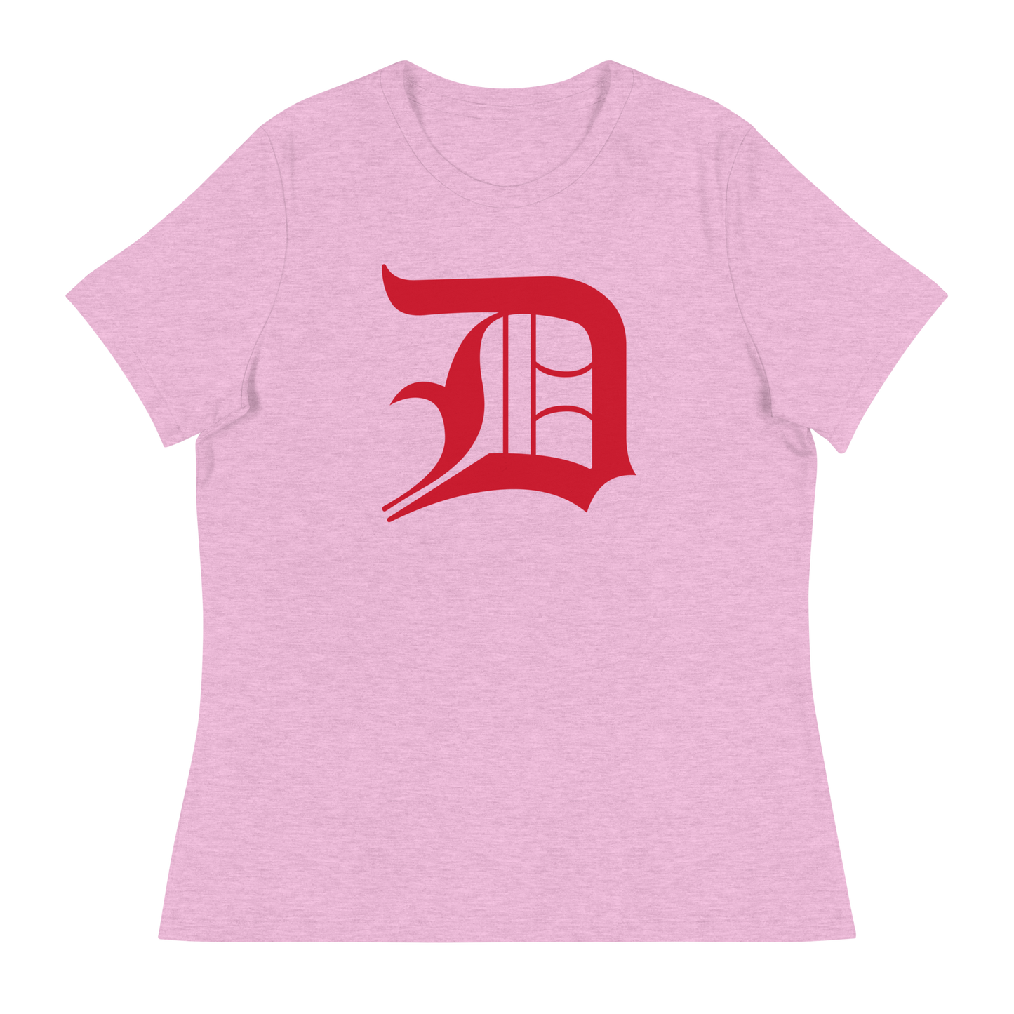 Detroit 'Old English D' T-Shirt (Aliform Red) | Women's Relaxed Fit