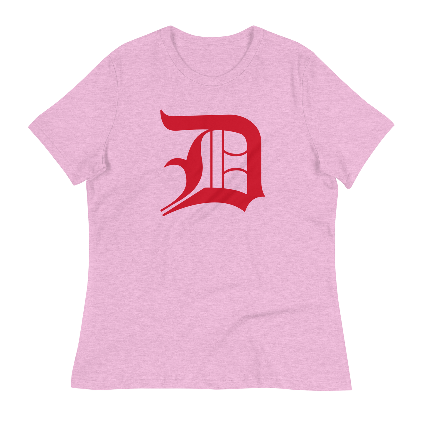 Detroit 'Old English D' T-Shirt (Aliform Red) | Women's Relaxed Fit