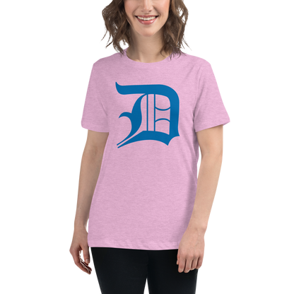 Detroit 'Old English D' T-Shirt (Azure) | Women's Relaxed Fit