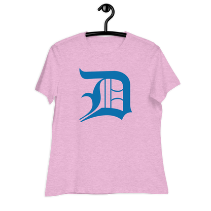 Detroit 'Old English D' T-Shirt (Azure) | Women's Relaxed Fit