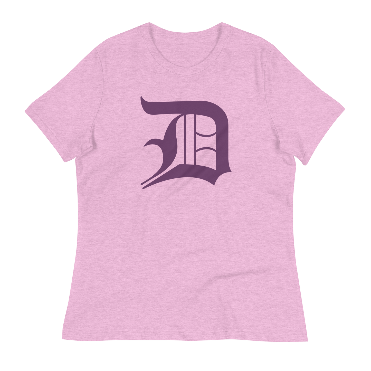 Detroit 'Old English D' T-Shirt (Plum) | Women's Relaxed Fit