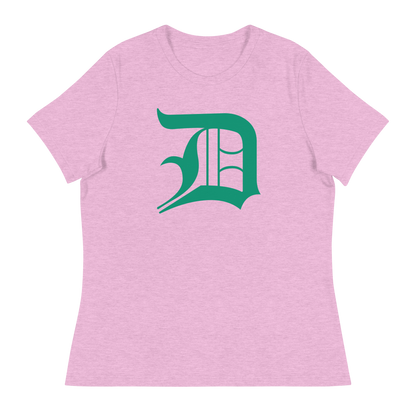 Detroit 'Old English D' T-Shirt (Emerald Green) | Women's Relaxed Fit