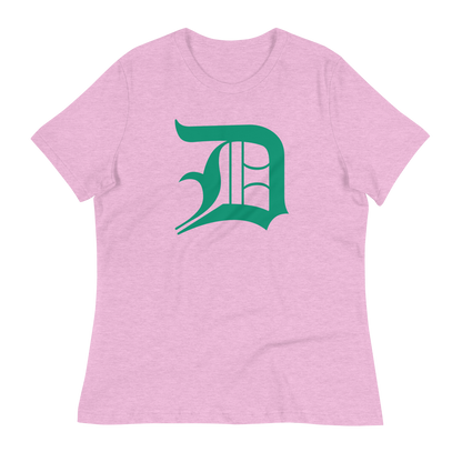 Detroit 'Old English D' T-Shirt (Emerald Green) | Women's Relaxed Fit