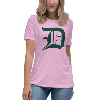 Detroit 'Old English D' T-Shirt (Laconic Green) | Women's Relaxed Fit