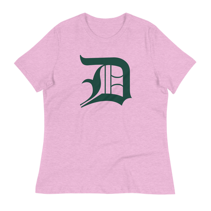 Detroit 'Old English D' T-Shirt (Laconic Green) | Women's Relaxed Fit